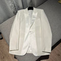 Dior Men's And Women's White Wool Single-breasted Blazer Top Jacket Pleated Bustier Skirt Pants Three-piece Set Suit #73599