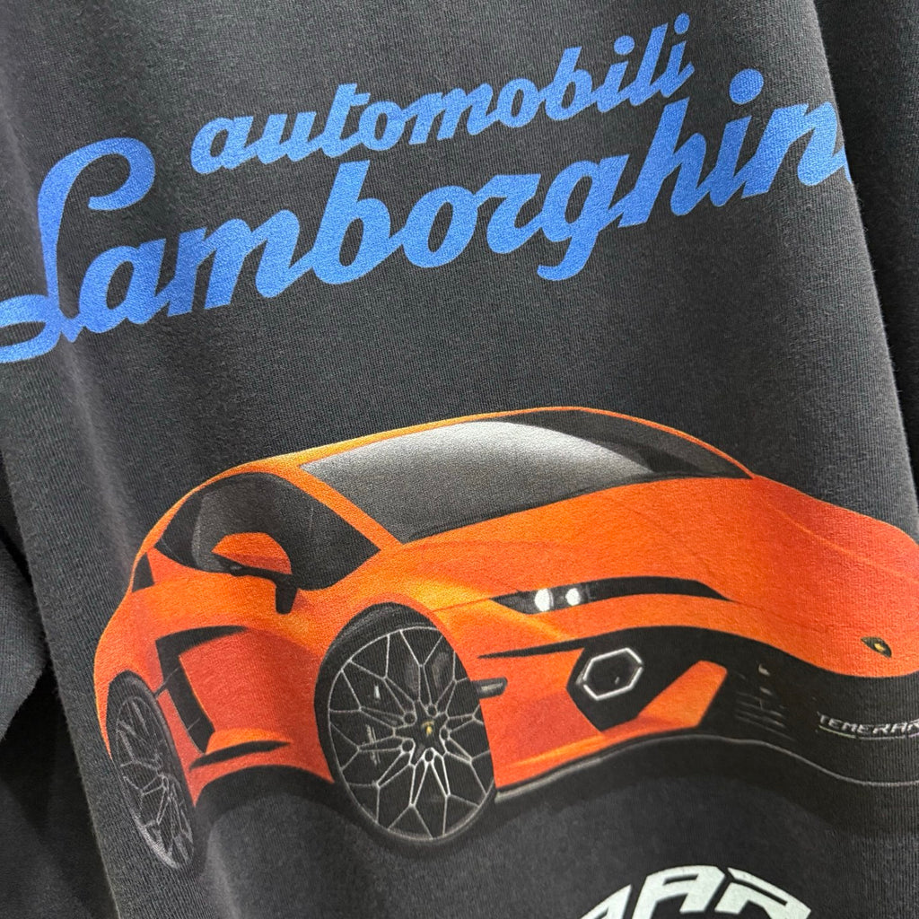 Balenciaga I Automobili Lamborghini Men's Summer Sports Car Pattern Printed Round Neck Cotton Short Sleeve T-Shirt #77793