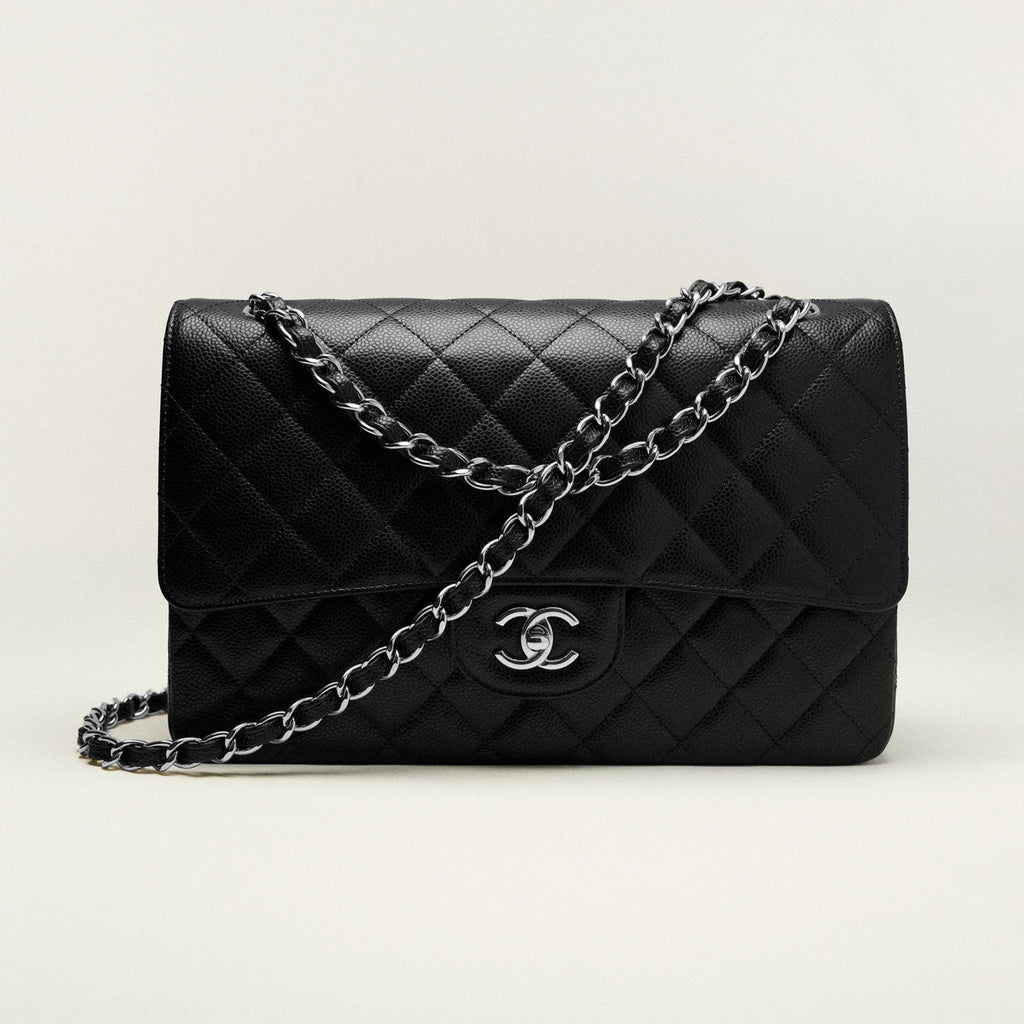 Chanel Women Classic Flap Solid Color Particle Embossed Calfskin Chain Bag Mouth Cover Bag Casual Shoulder Bags CF #71675