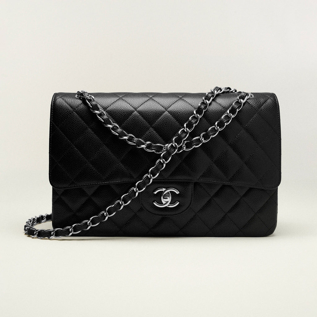 Chanel Women Classic Flap Solid Color Particle Embossed Calfskin Chain Bag Mouth Cover Bag Casual Shoulder Bags CF #71675