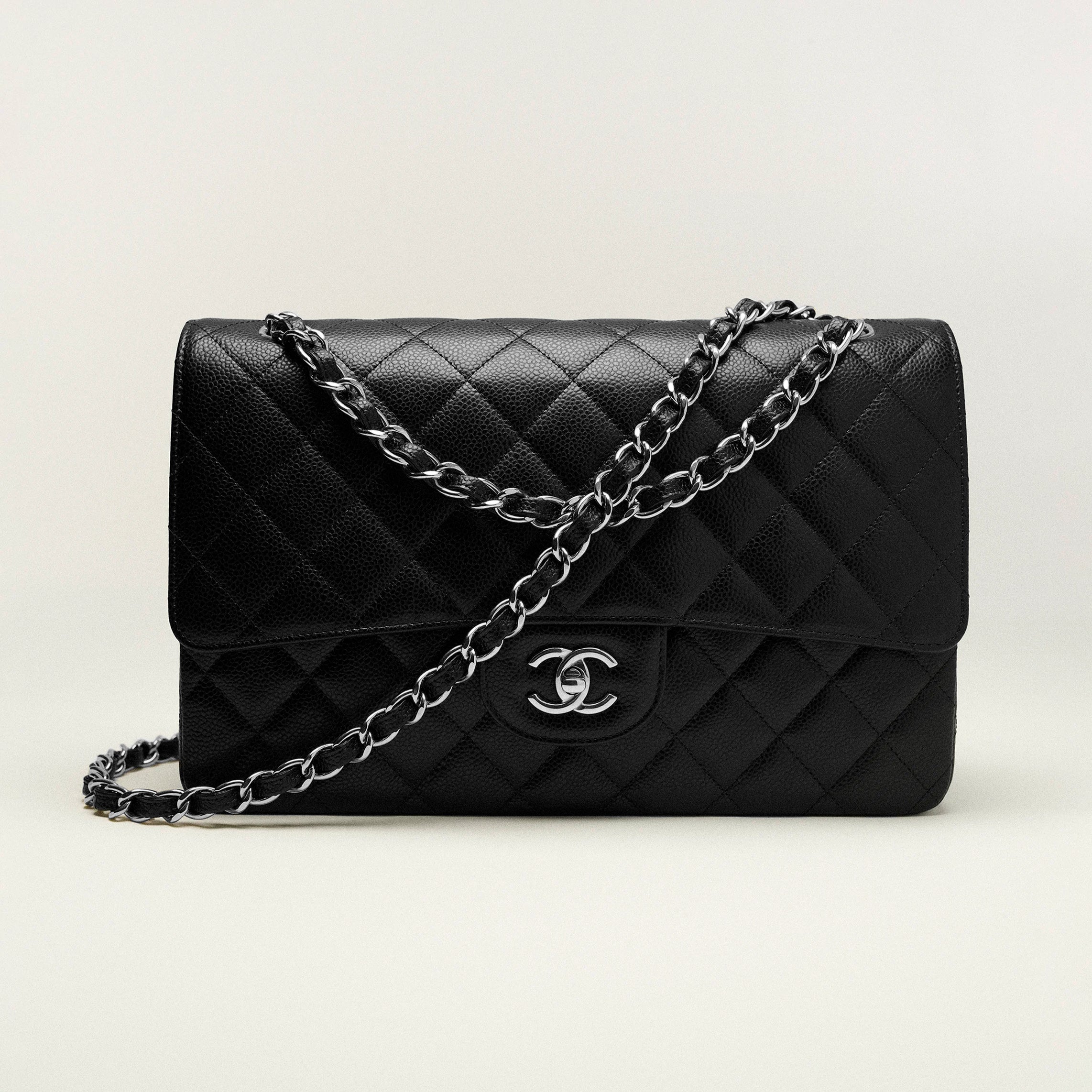 Chanel Women Classic Flap Solid Color Particle Embossed Calfskin Chain Bag Mouth Cover Bag Casual Shoulder Bags CF #71675