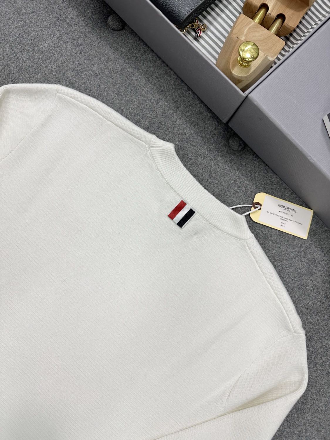 Thom Browne Men's Spring. Autumn And Winter Round Neck Solid Color Cotton Striped Long Sleeve Pullover Knitted Sweater Ngvp #1944