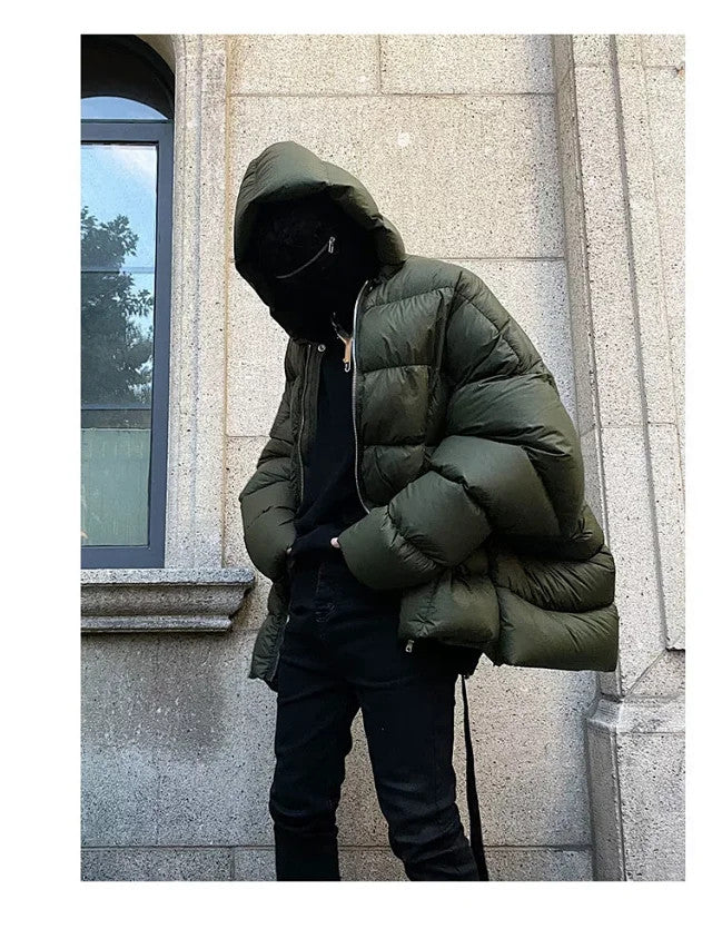 Rick Owens Women's Men's Fall And Winter Green Oversized Down Jacket Luxury Temperament Simple Trend Warm Down Jacket Ngvp #2498