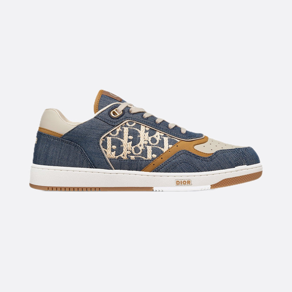 DIOR Leather B27 Uptown Low-Top Sneaker Grained Calfskin with Dior Gray Dior Gravity #335542