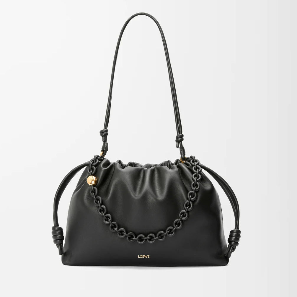 Loewe Flamenco Purse Women's Fashion Classic Solid Color Soft Napa Lambskin Leather Pleated Design Brand Logo Magnetic Buckle Closure Crossbody Bag Shoulder Bag Handbag Bags A411FPDX01-6579 #78346
