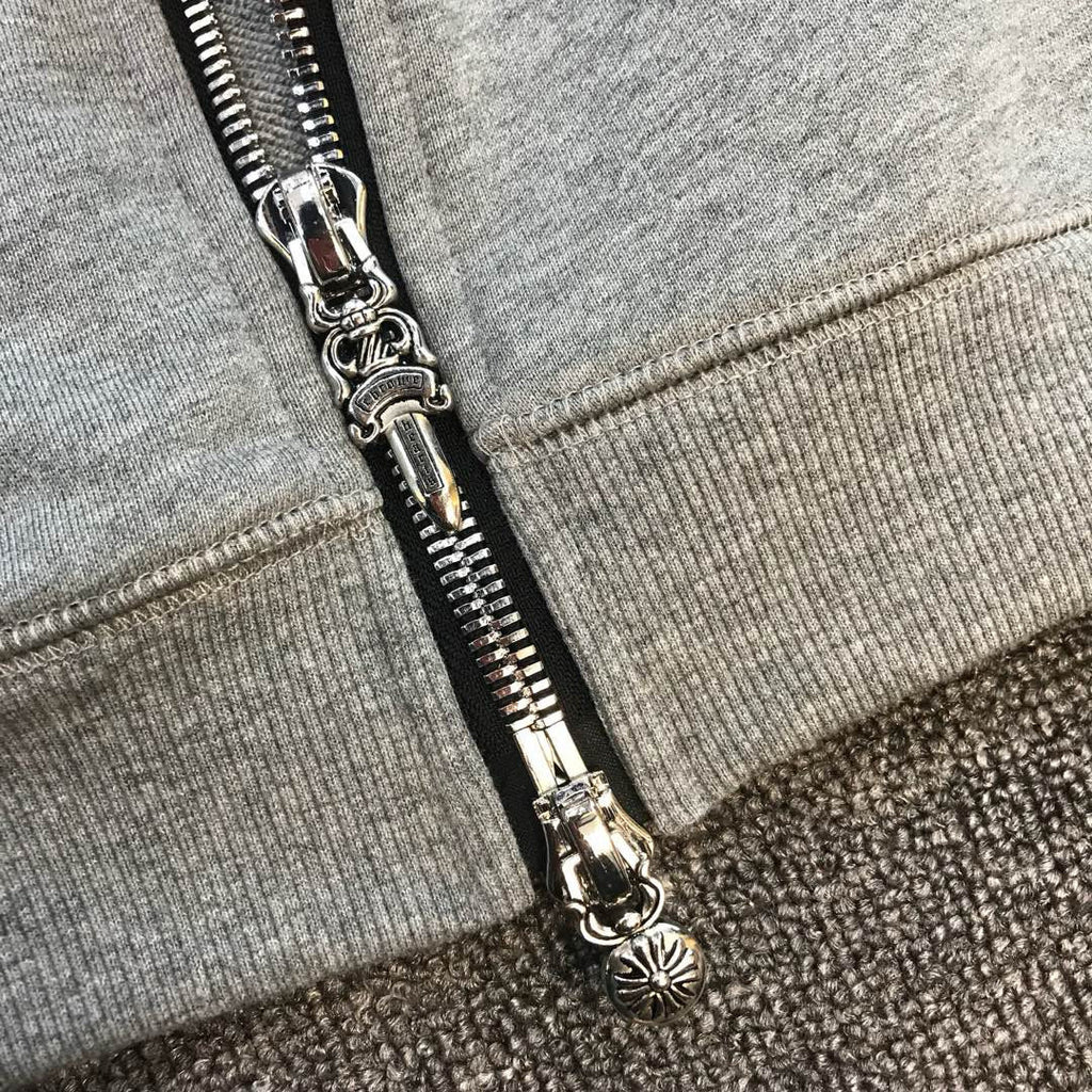Chrome Hearts Men's Spring and Autumn Solid Color Letter Printed Zipper Hooded Long Sleeve Jacket #76471