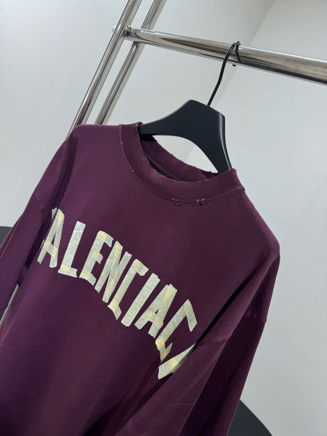 Balenciaga Men's Summer Crimson Letter Print Round Neck Regular Fit Short Sleeve T-Shirt #98985
