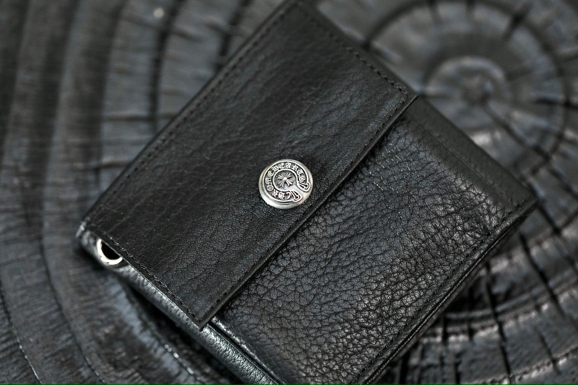 Chrome Hearts Luxury Fashion Trend Italian Cowhide 925 Sterling Silver Accessories Couple Men's And Women's Models Folding Card Case Card Holder Bags Bag #76515