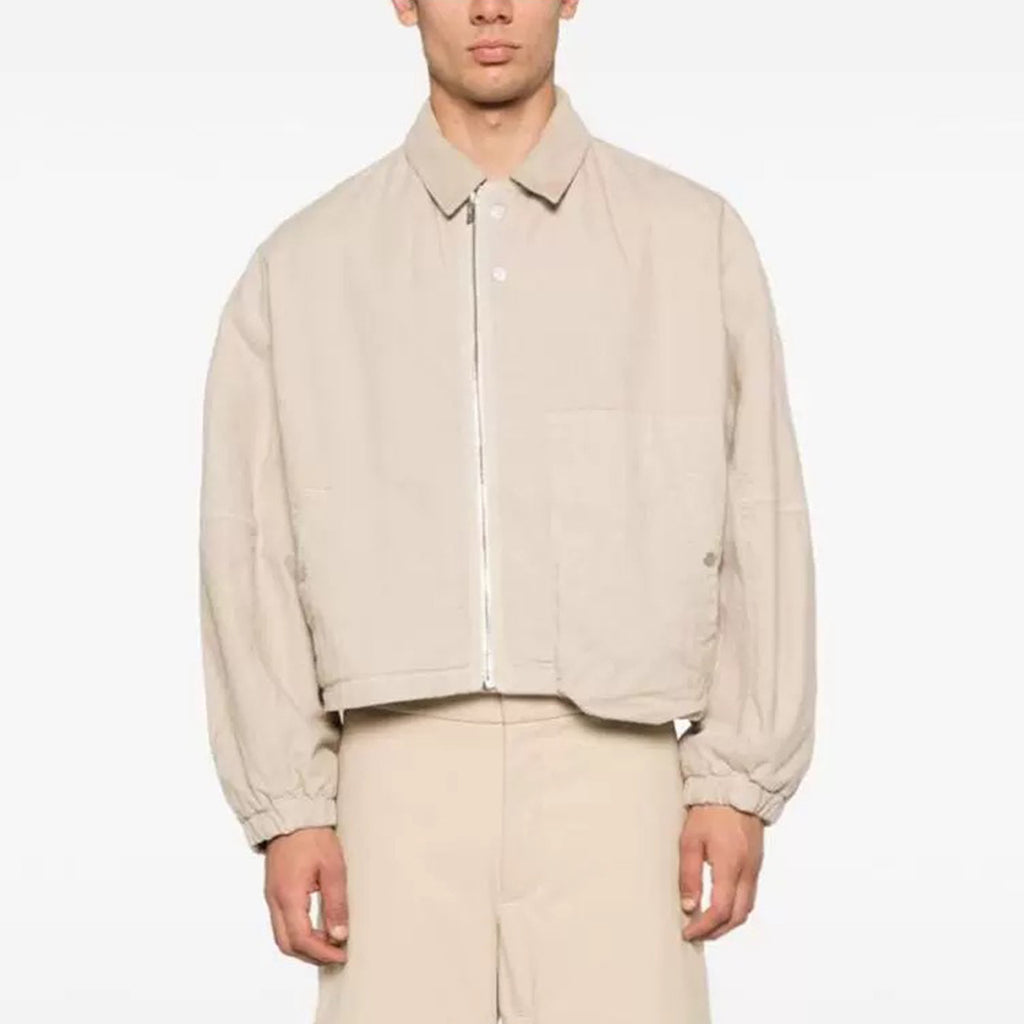 Jacquemus Men's Spring And Summer Fashion Short Solid Color Lapel Zipper Cotton Jacket Retro Casual Jacket Ngvp #7685