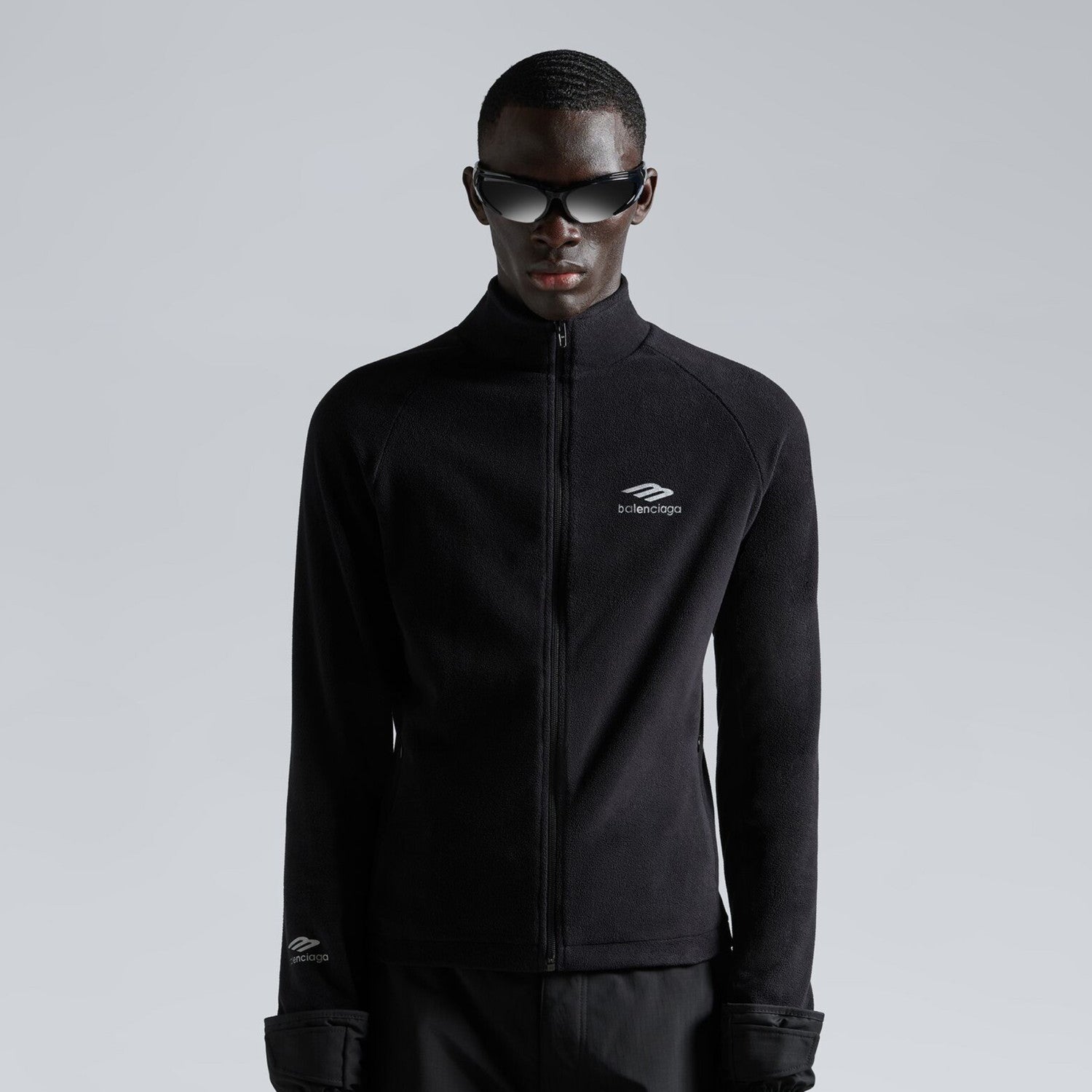 Balenciaga Men's Skiwear 3B SPORTS ICON Solid Color Standing Collar Zipper Long Sleeve Jacket#98272