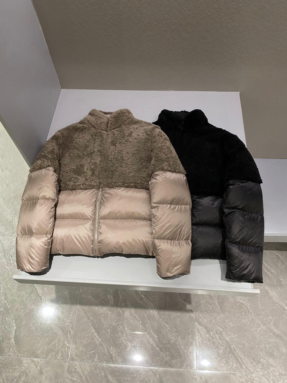 Rick Owens x Moncler Men's Winter Solid Color Standing Collar Zipper Splicing Long Sleeve Loose Puffer Down Jacket Ngvp #7192