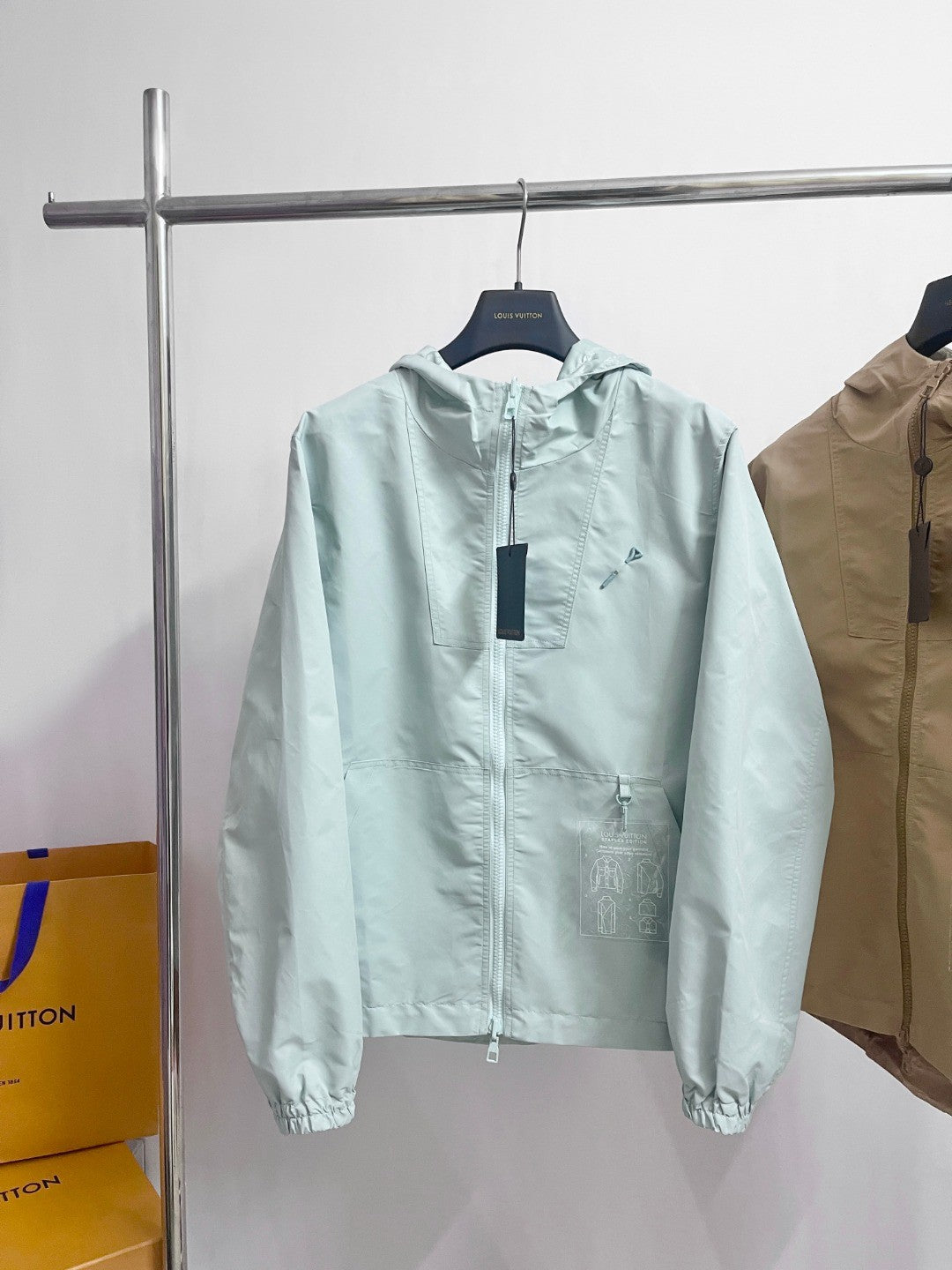 Louis Vuitton Monogram Reversible Nylon Windbreaker Men's Spring and Autumn Solid Color Logo Full Print Reversible Long Sleeve Zipper Jacket #74568