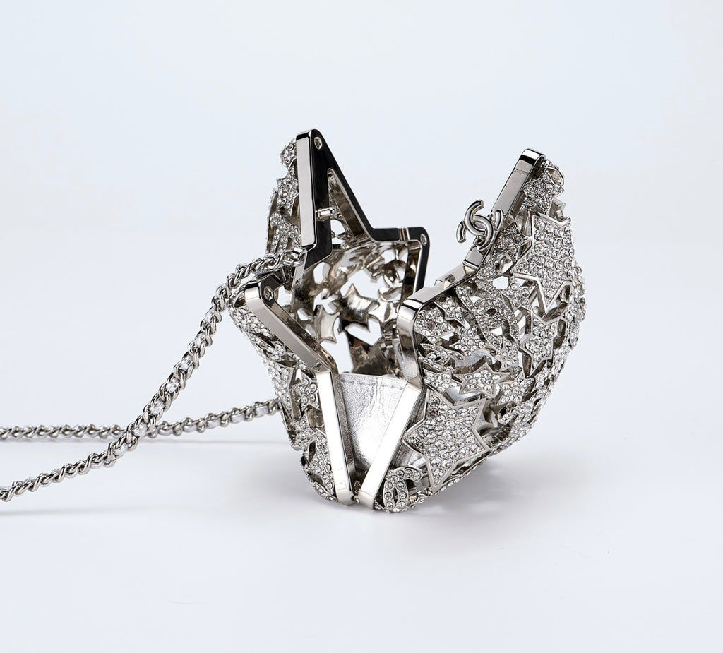 Chanel Women's Fashion Casual Classic Star-shaped Rigid Evening Clutch With Openwork Star-shaped Crystal Embellishments Bag Bags #78514