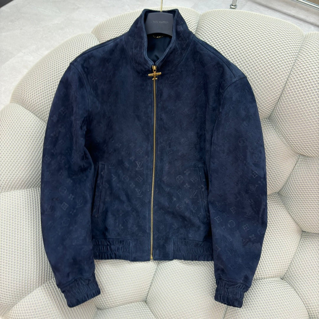 Louis Vuitton Men's Autumn and Winter Letter Printed Solid Color Zipper Long Sleeve Jacket #73149