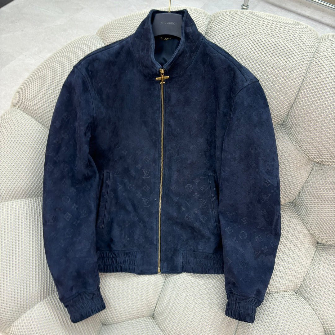 Louis Vuitton Men's Autumn and Winter Letter Printed Solid Color Zipper Long Sleeve Jacket #73149