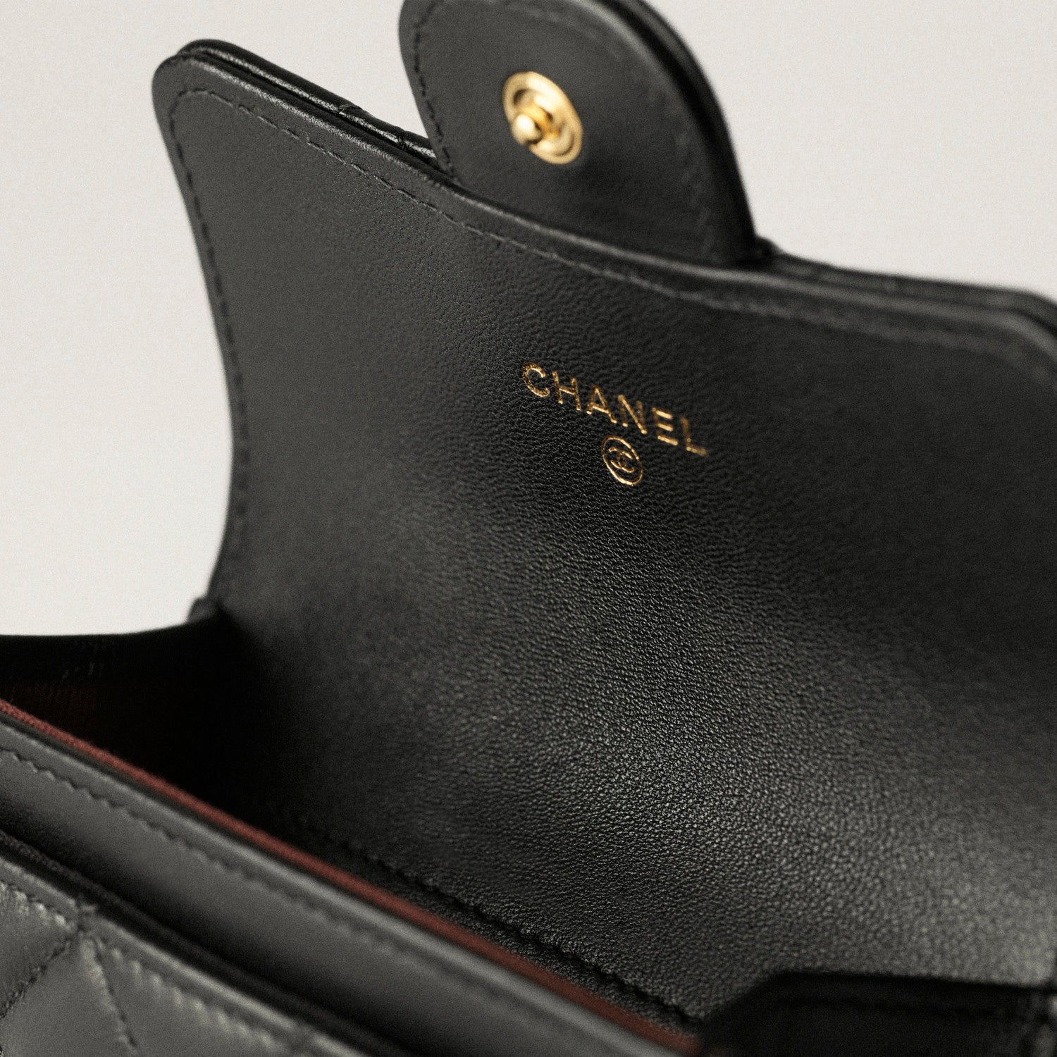 Chanel Women's Fashion Classic Solid-Color Leather Logo Metal Icon Flap Card Holder Bag Bags #79488
