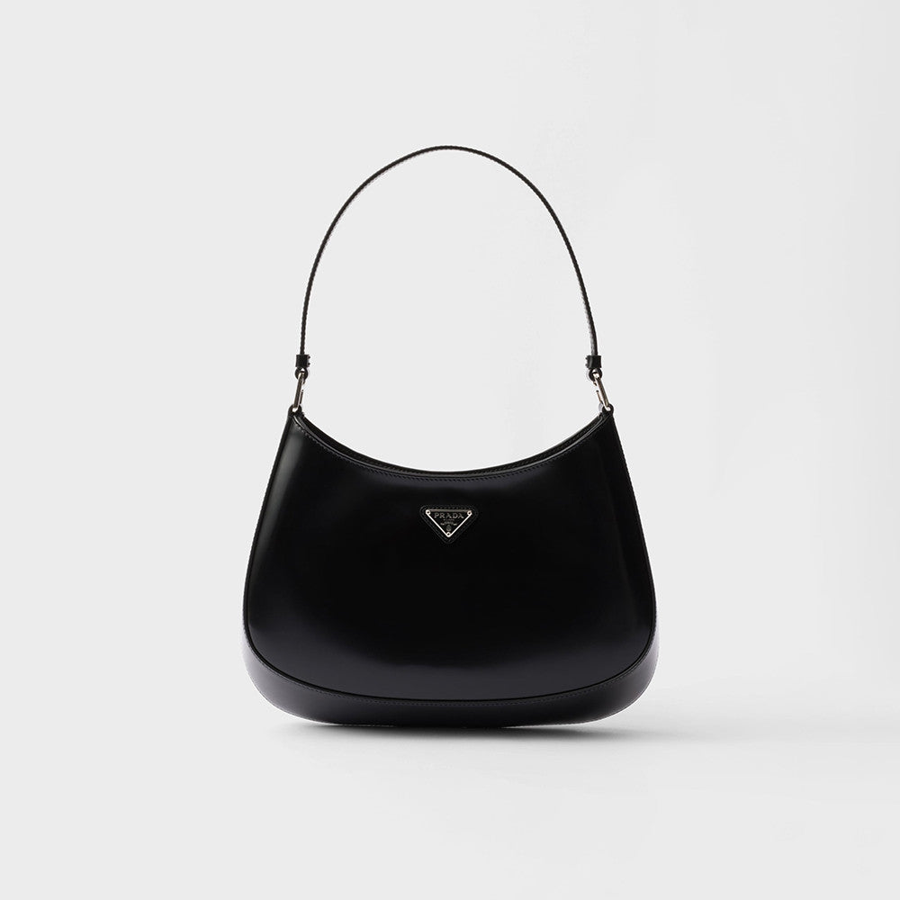 PRADA Black Prada Cleo Brushed Leather Shoulder Bag #336148
