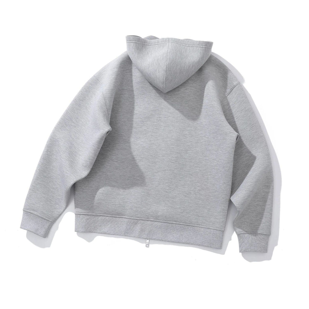 Prada Men's Spring And Autumn Triangle Label Gray Zipper Loose Pocket Long Sleeve Hooded Sweatshirt Jacket #98341