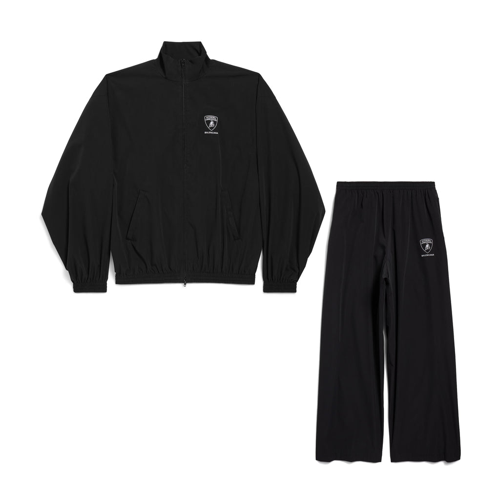 Balenciaga x Lamborghini Men's Spring/Autumn Solid Colour Car Logo Print Zipper Long Sleeve Sports Jacket And Pants Set Suit #77842