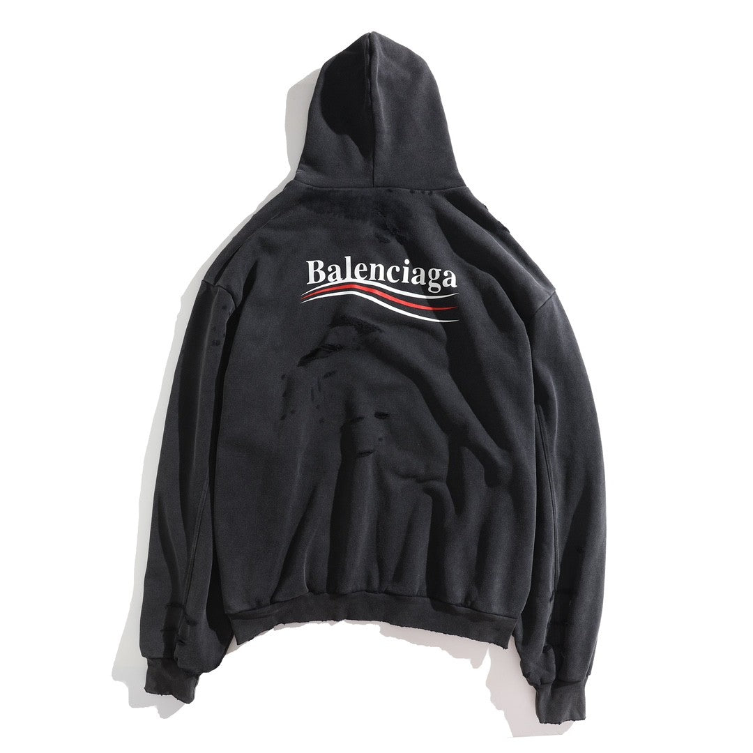 Balenciaga Men's And Women's Spring/Fall Fashion Casual Solid Color Letter Print Hooded Zipper and Hooded Pullover Long Sleeve Sweatshirt Jacket #78935