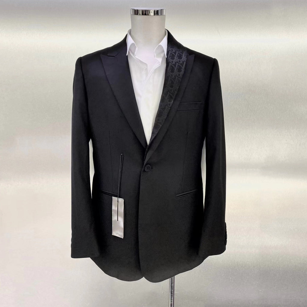 Dior Black Suit Jacket Pants Set #94218
