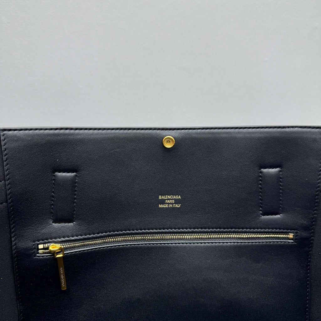 Balenciaga Bel Air Black Shoulder Bag With Gold Buckle And Belt Design Large Capacity Tote Bag Bags #84179A
