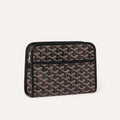 GOYARD Jouvence Men's and Women's Old Flower Full Print Zipper Closure Canvas Patchwork Leather Wash Bag Clutch Bags #75739