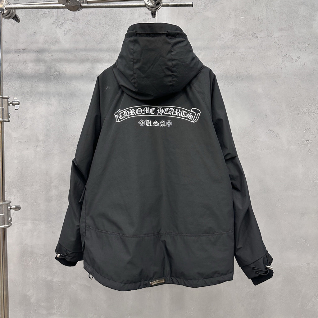 Chrome Hearts Men's And Women's Fall/winter Fashion Casual Solid Color Hooded Zipper Windproof Single Breasted Button Classic Logo Print White Goose Down Filled Jacket #79546