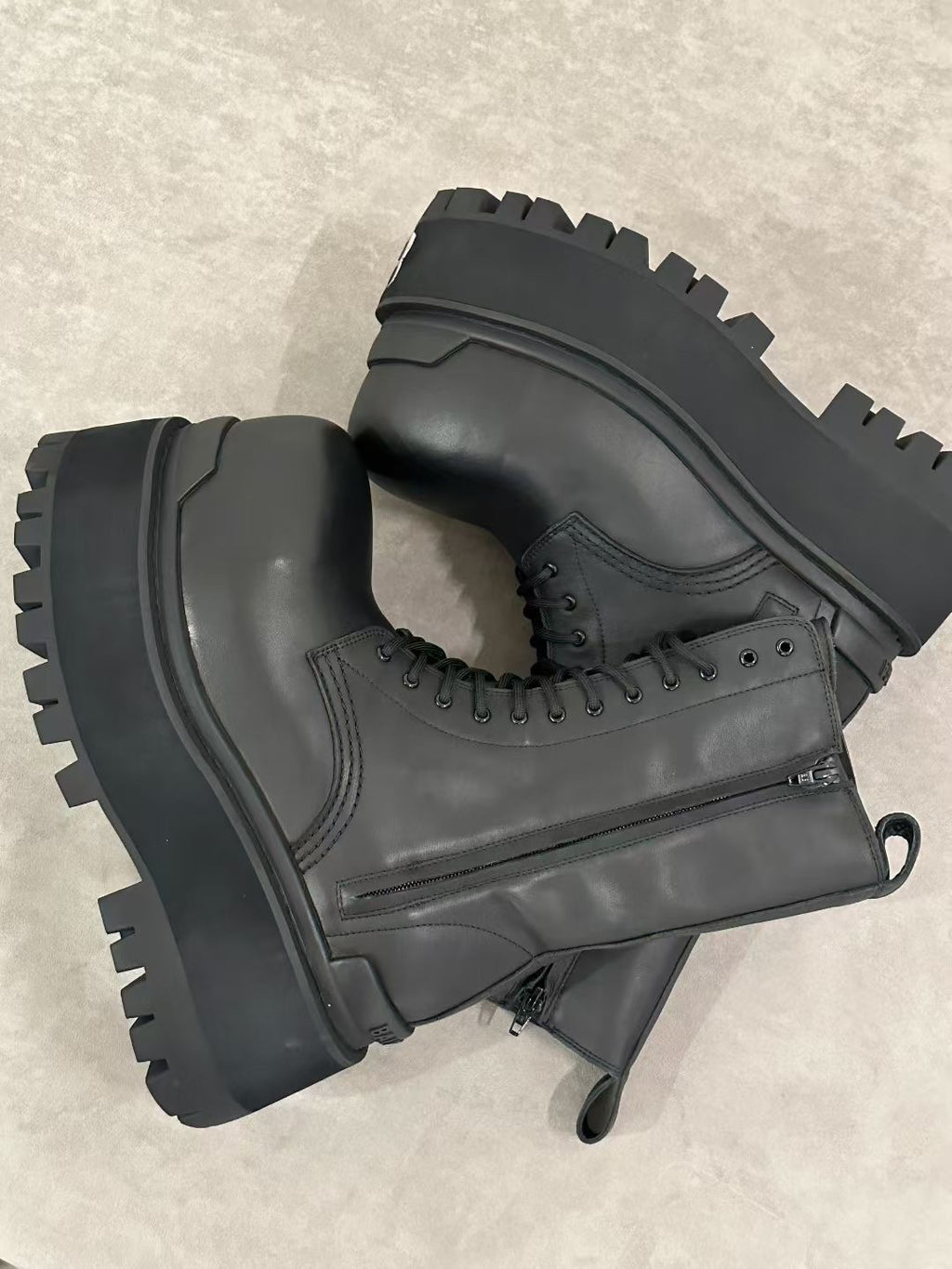 Balenciaga Men's And Women's Fall/winter Fashion Casual Round Toe Sleeveless Zipper Lace Up Thick Sole Martin Boots Short Boots Shoes #79318