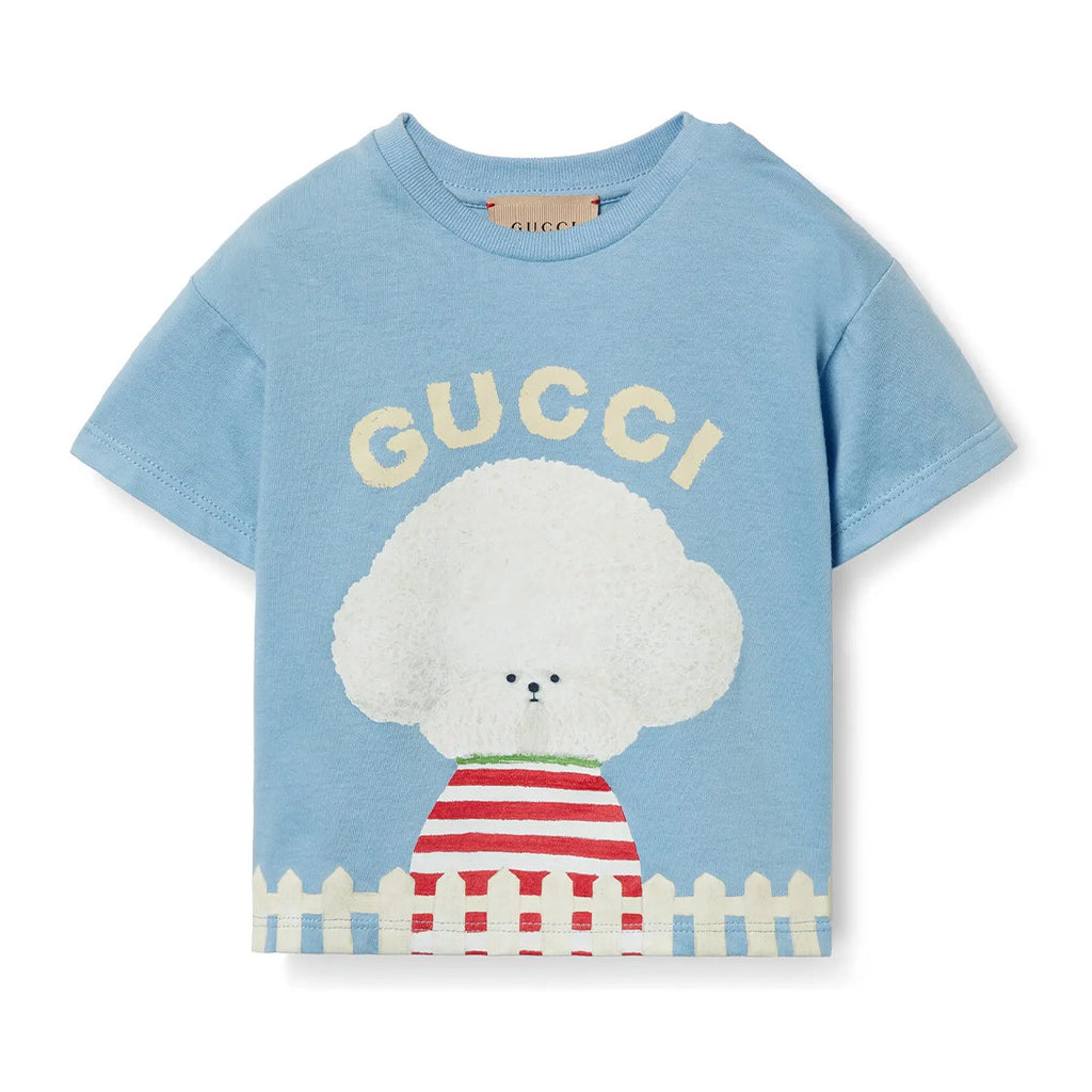 Gucci Kid's Summer Solid Color Animal Print Cotton Short Sleeve Round Neck T-Shirt #31344
