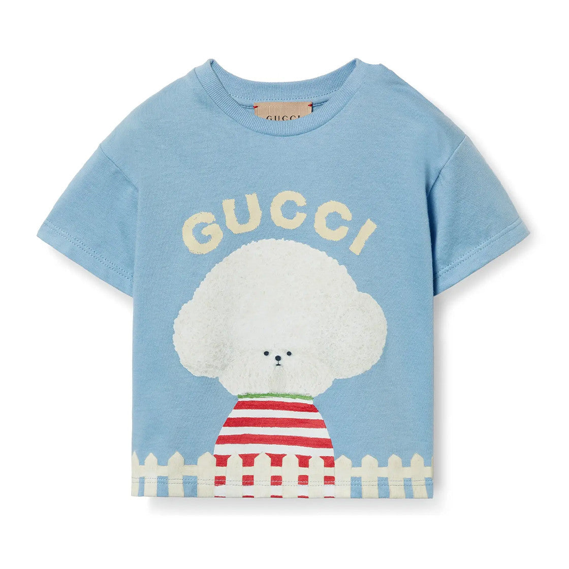 Gucci Kid's Summer Solid Color Animal Print Cotton Short Sleeve Round Neck T-Shirt #31344