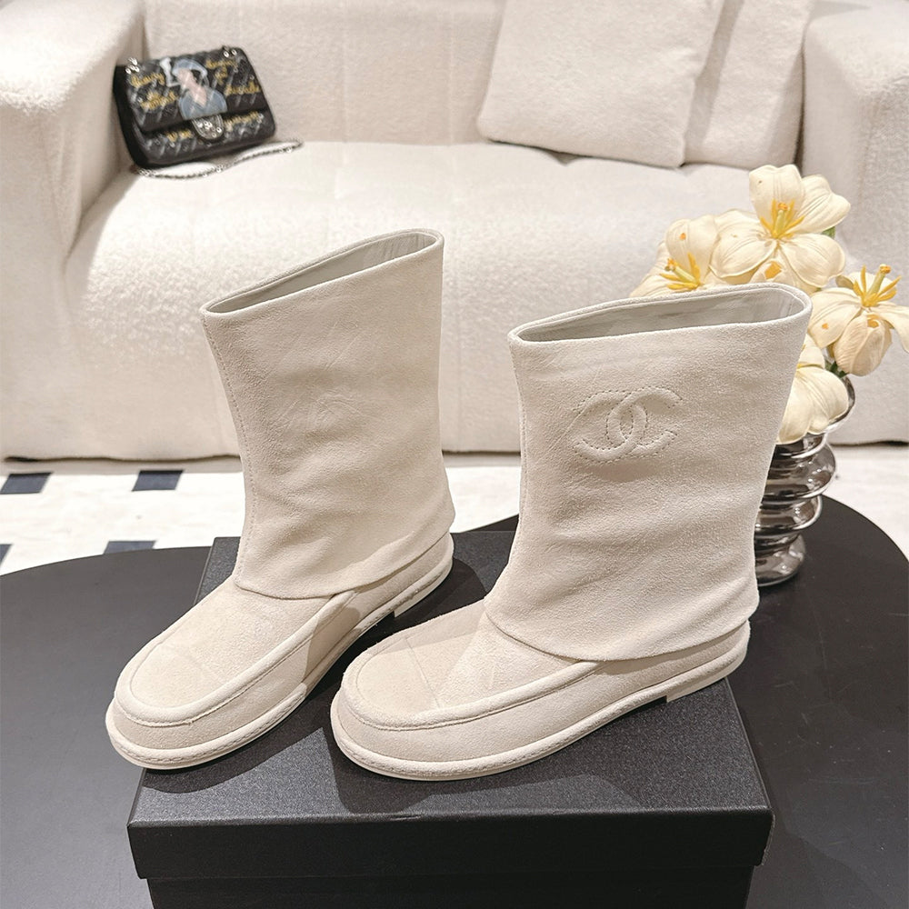 Chanel Women's Suede Mid-Calf Boots #335029