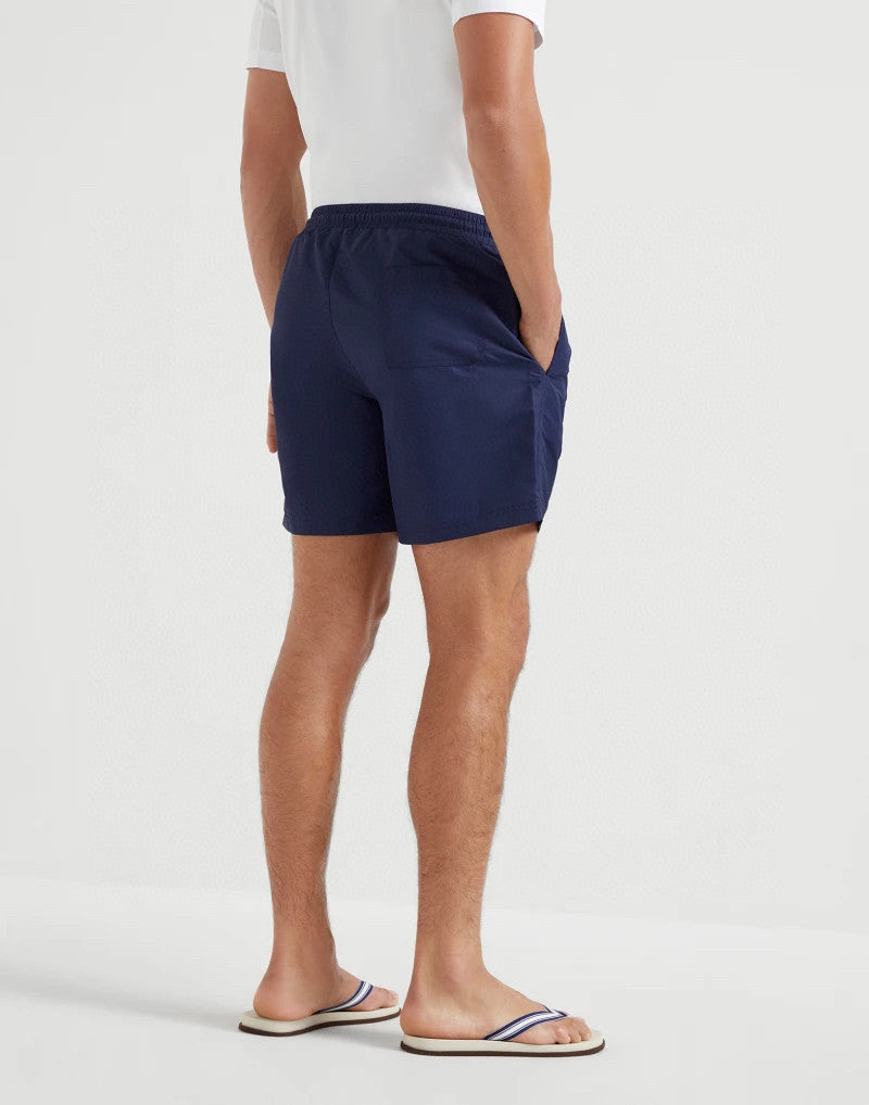 Brunello Cucinelli Men's Summer Solid Color Polyester Casual Drawstring Shorts #77362