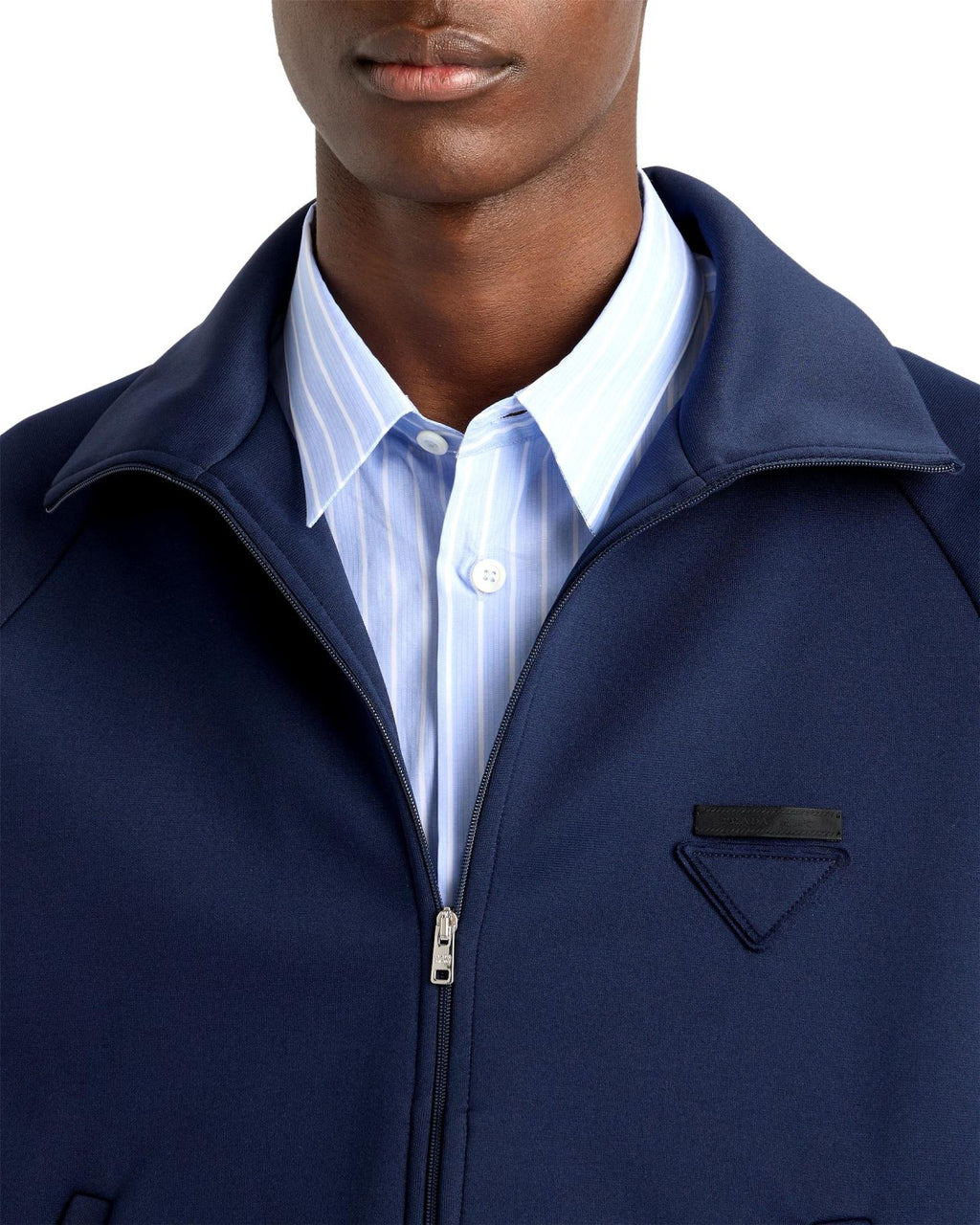 Prada Men's Spring/Fall Fashion Casual Solid Color Stand Up Collar Zipper Fabric Jacket  Solid-Color Elastic Waist Casual Suit Pants Suit Set #78677