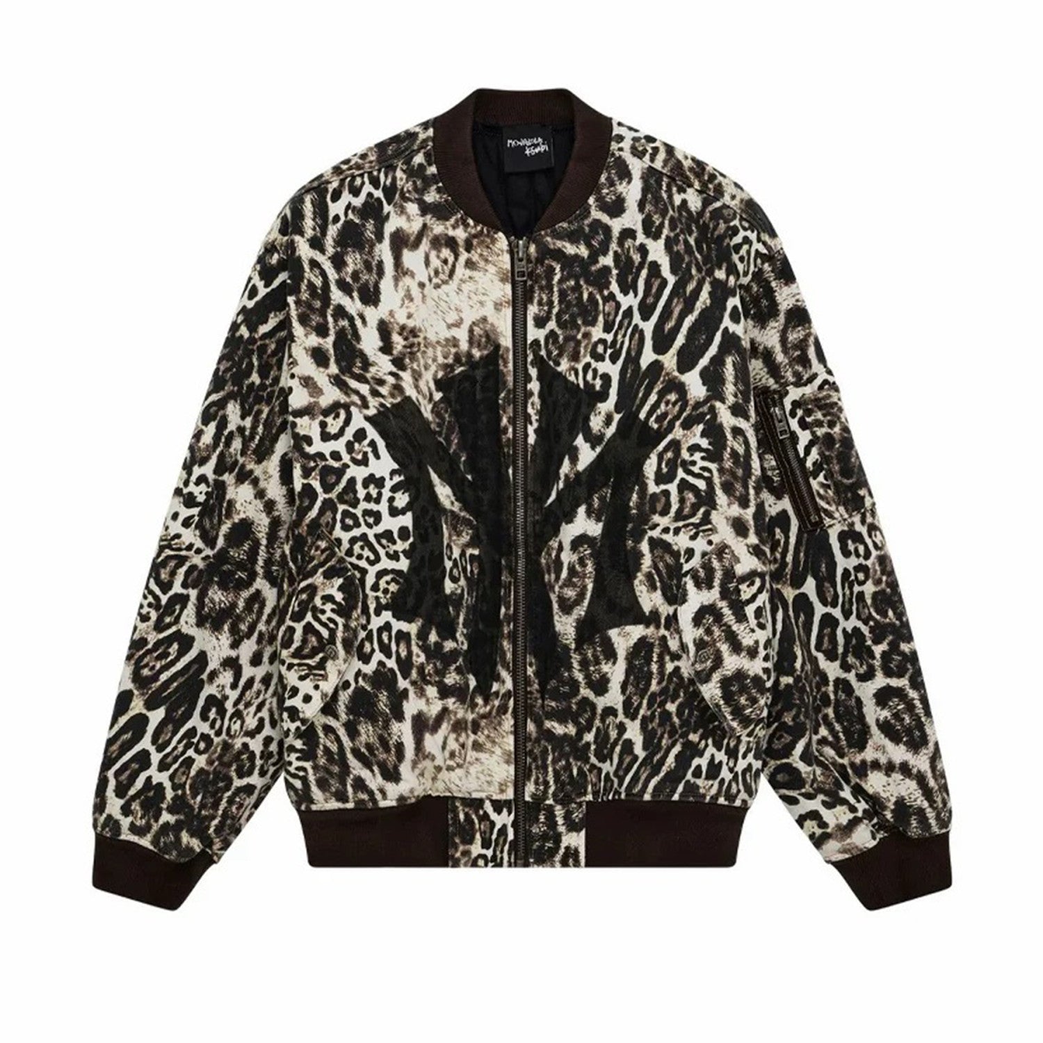 Mowalola X Ksubi Limited Edition Leopard Print Distressed Bomber Jacket Denim Cotton Jacket Fashionable High Street Cool Zipper Jacket Ngvp #2252