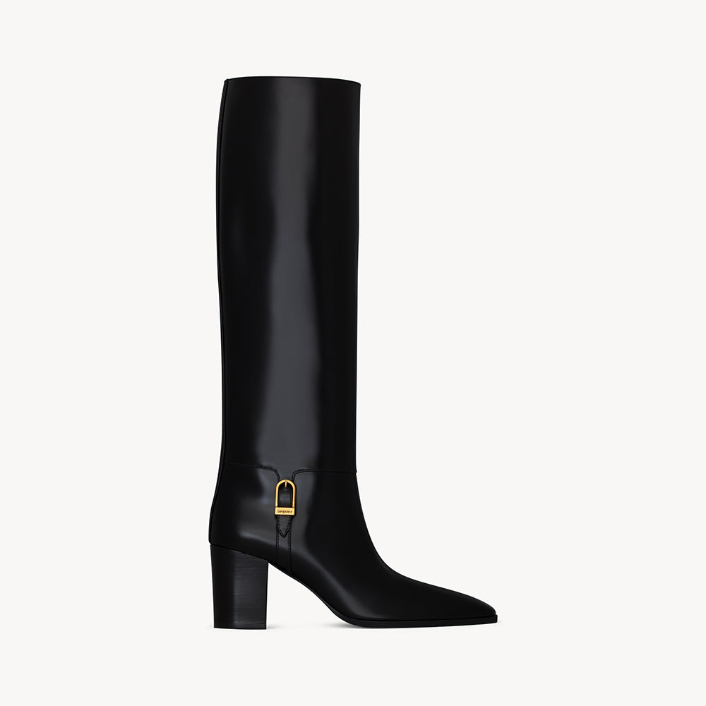 Saint Laurent Women's JULIA Boots In Smooth Leather In Black #329674
