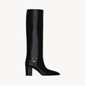 Saint Laurent Women's JULIA Boots In Smooth Leather In Black #329674