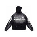 Hellstar Men's Spring and Autumn Solid Color Graffiti Washed High Street Padded Retro Hooded Long Sleeve Loose Sweats Ngvp #7498