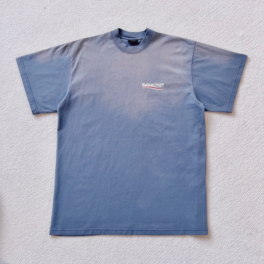 Balenciaga Men's Summer Solid Color Logo Printed Pattern Round Neck Regular Fit Short Sleeve T-Shirt #74487