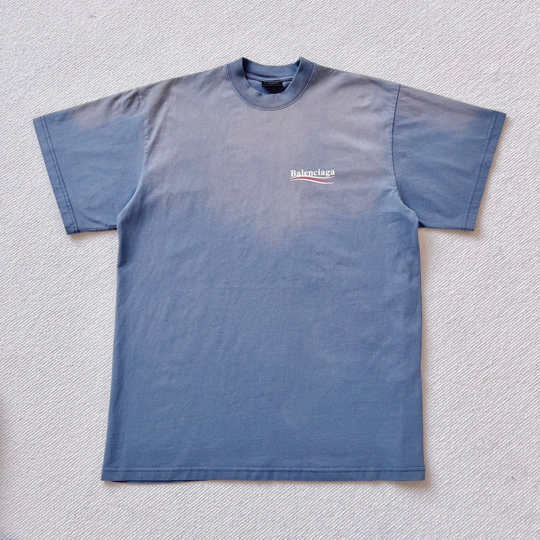 Balenciaga Men's Summer Solid Color Logo Printed Pattern Round Neck Regular Fit Short Sleeve T-Shirt #74487