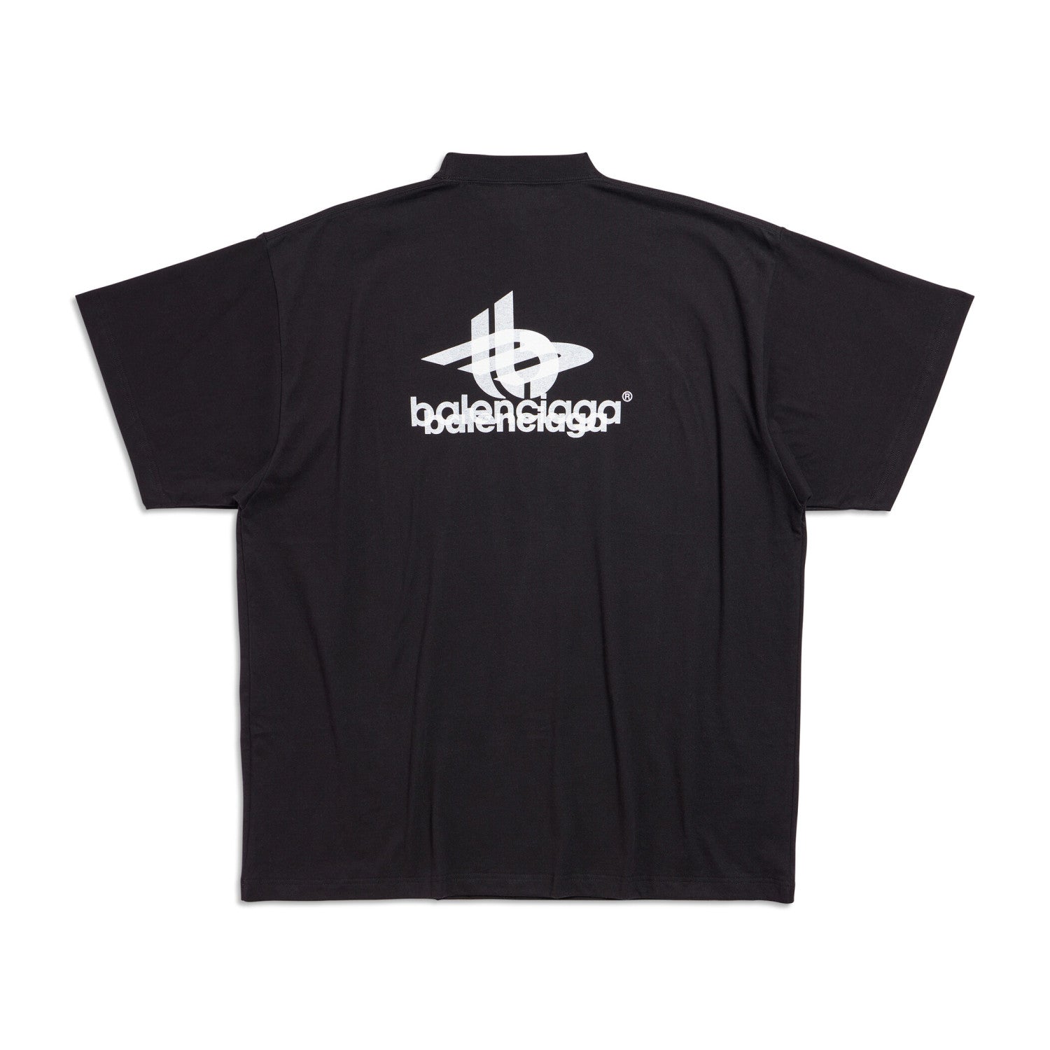 Balenciaga Men's and Women's Summer Letter Printed Cotton Round Neck Black Loose Fit Short Sleeve T-Shirt #98977