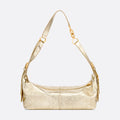 DIOR Medium_D-Journey Bag in Crinkled Calfskin Metallic Gold-Tone Flat Macrocannage #335779