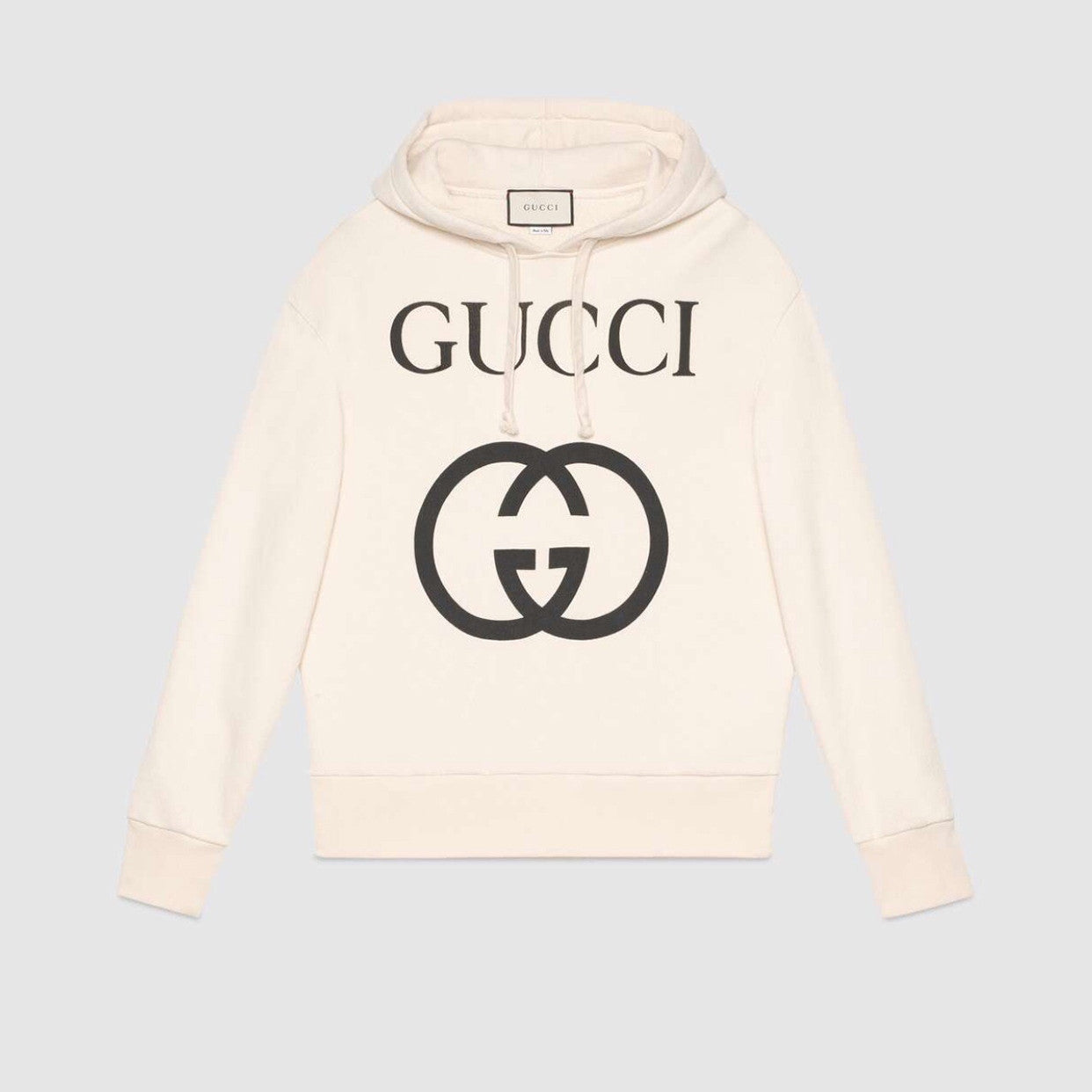 Gucci Men's Spring And Autumn Cotton Logo Printed Solid Color High Street Style Fitted Long Sleeve Hooded Sweatshirt #71448