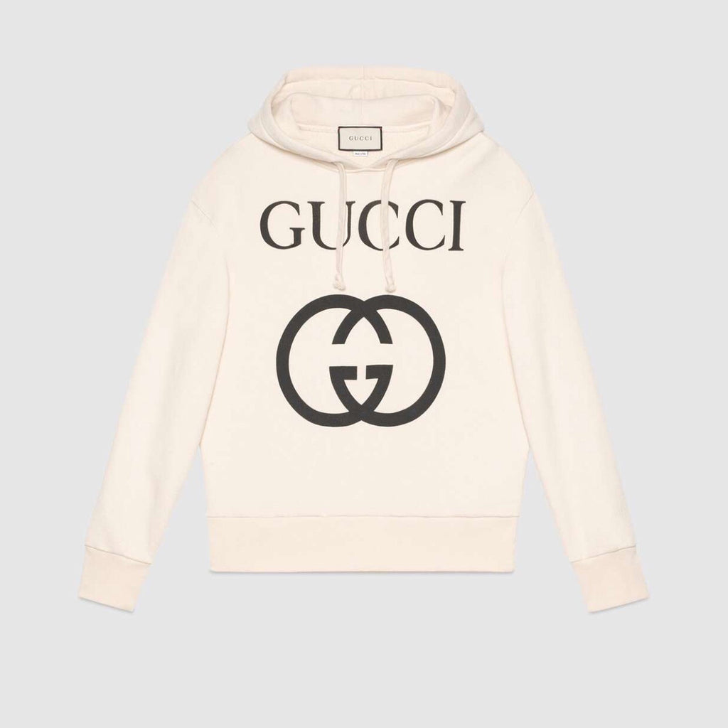 Gucci Men's Spring And Autumn Cotton Logo Printed Solid Color High Street Style Fitted Long Sleeve Hooded Sweatshirt #71448