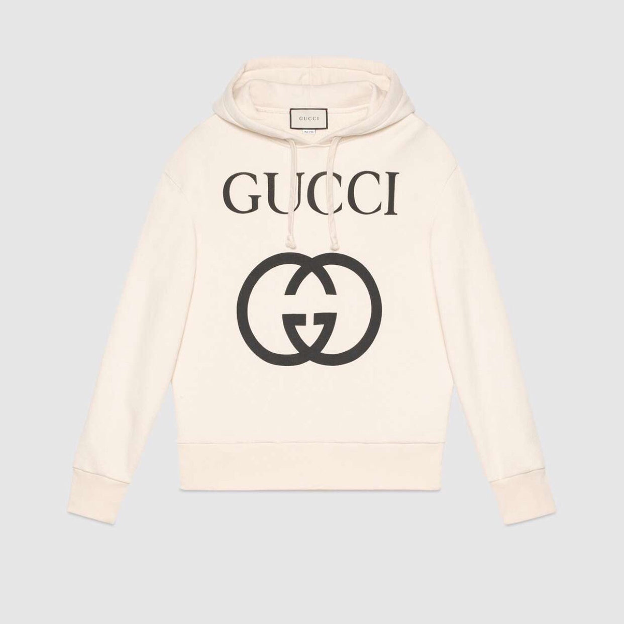 Gucci Men's Spring And Autumn Cotton Logo Printed Solid Color High Street Style Fitted Long Sleeve Hooded Sweatshirt #71448