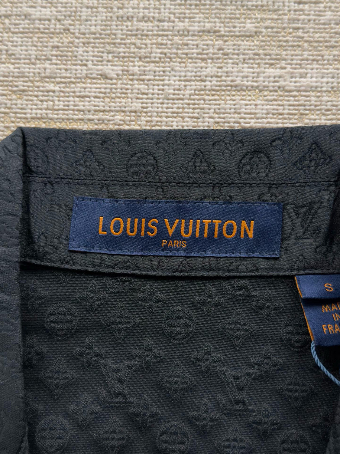 Louis Vuitton Men's Summer Solid Color Embroidered Full Print Silk Blend Single Breasted V-neck Short Sleeved Shirt And Casual Shorts Set Suit #77153