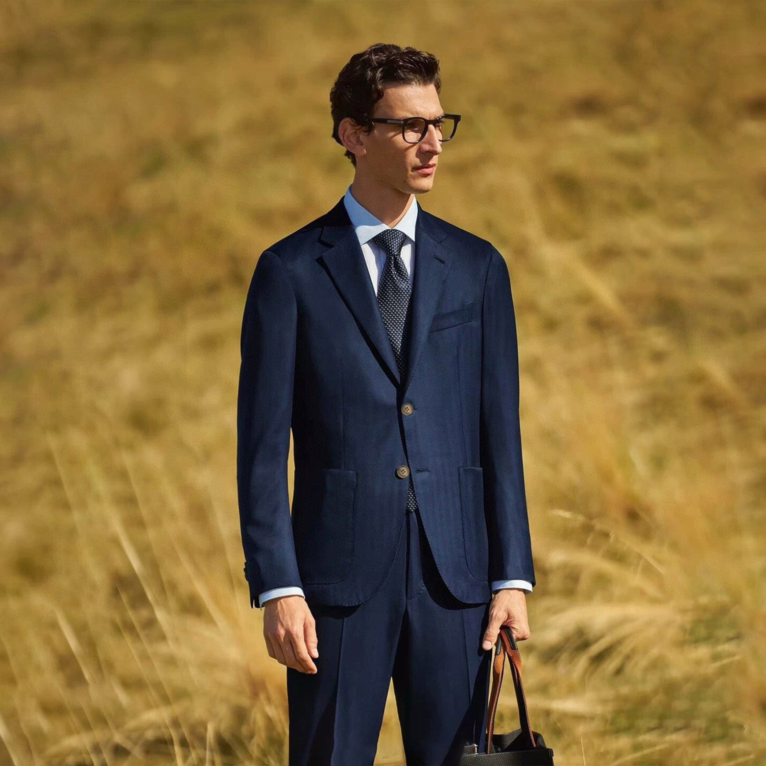 Ermenegildo Zegna  Men'S Spring And Autumn Business Casual Wool Suit Set Navy Blue Temperament Casual Comfortable Formal Suit Jacket Straight Suit Pants Trousers #75986