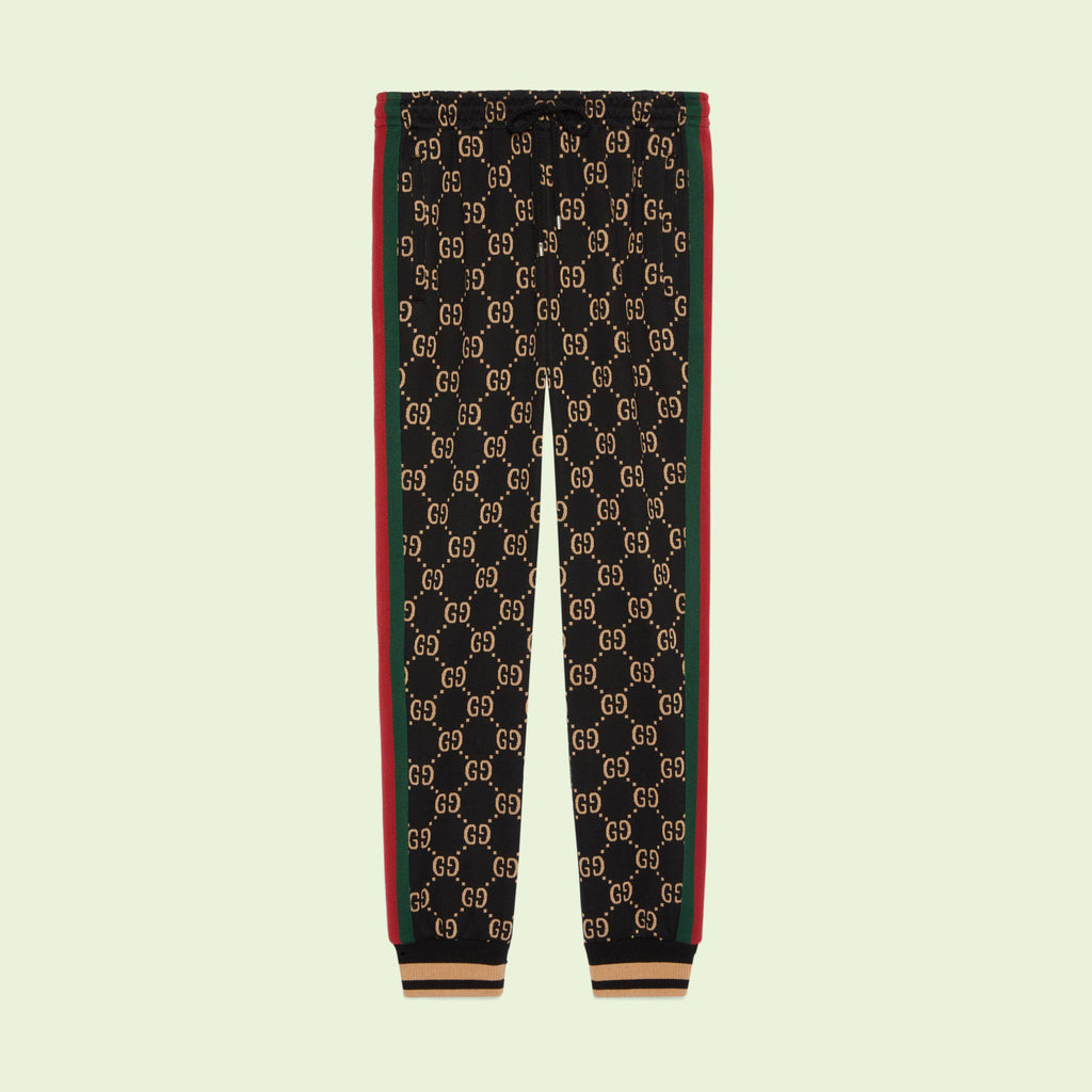 Gucci  Men's GG Jersey Cotton Jogging Fall/Winter Knit Hooded Pullover Sweatshirt Sweatpants Pants Set Suit #97189
