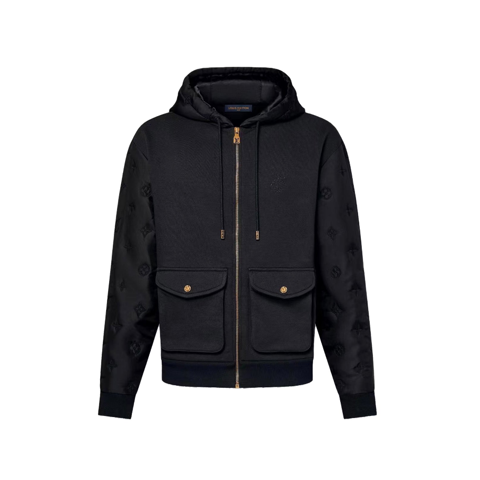 Louis Vuitton Men's Spring/Fall Fashion Casual Solid Color Hooded Zipper Long Sleeve Jacket #78761