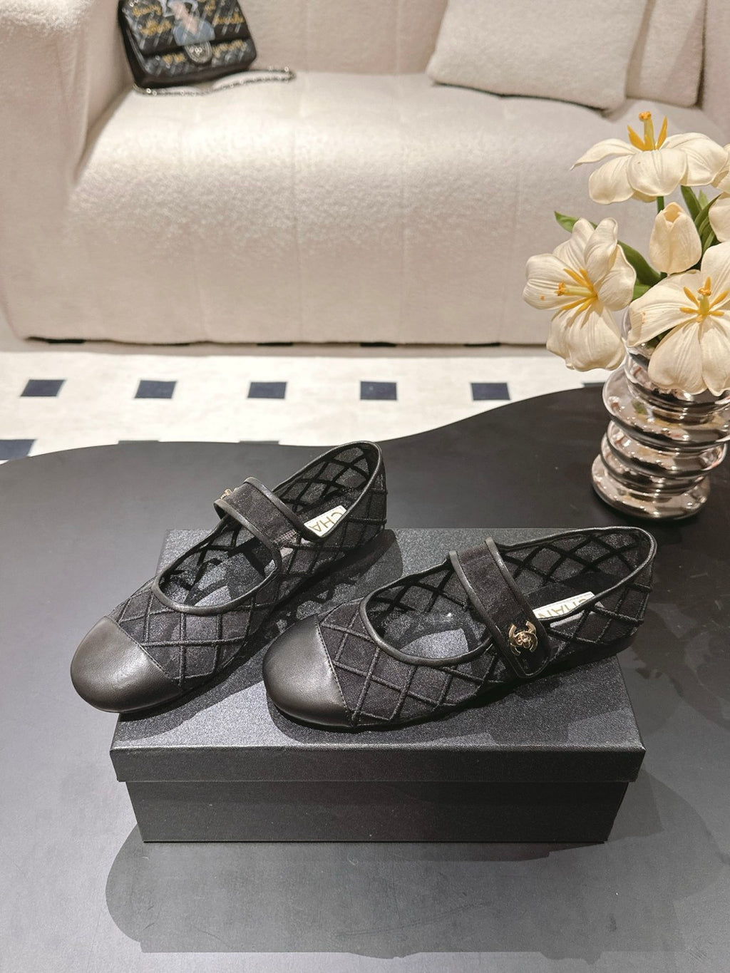 Chanel Coco Beach 25M Women's Summer Solid Colour Round Toe Velcro Flat Heel Mary Jane Shoes #76944